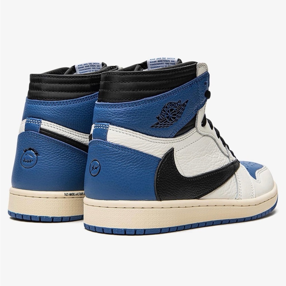 Men’s’🧔🏻♂️Jordan 1 Retro x Fragment Design x Travis Scott High Blue👟Sz 13 - Picture 9 of 10